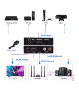 Separador de audio y video de HDMI a RCA/ HDMI/ Óptico