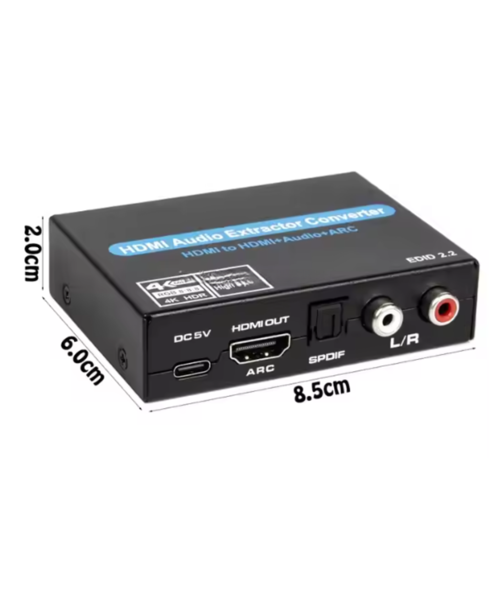 Separador de audio y video de HDMI a RCA/ HDMI/ Óptico