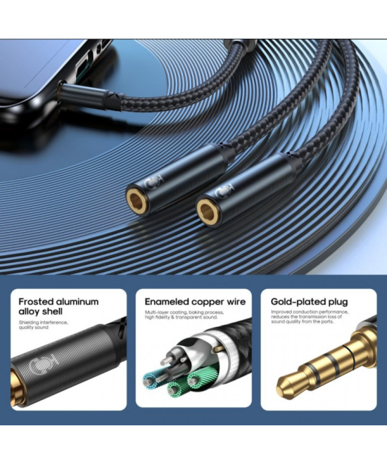 Separador de Audio para 2 Sets de Audifonos