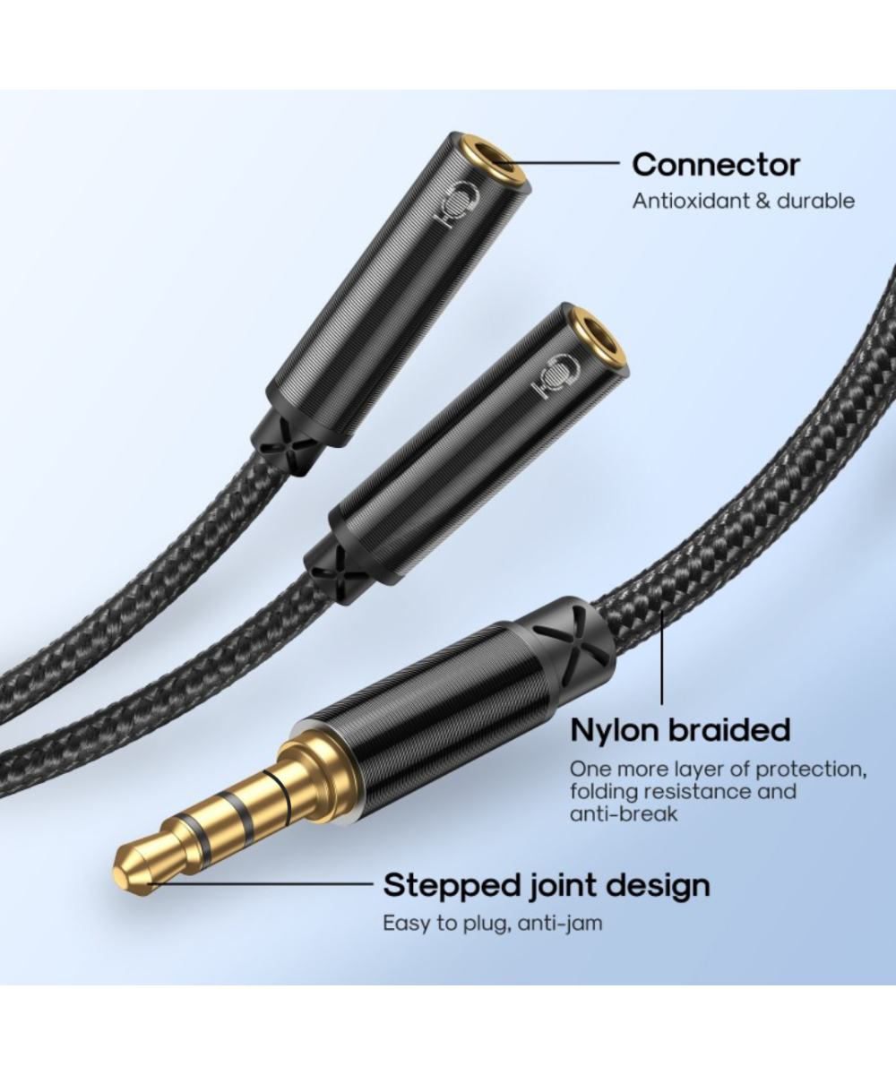 Separador de Audio para 2 Sets de Audifonos