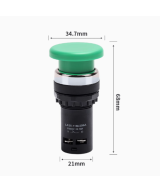 Boton industrial tipo hongo verde y rojo