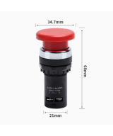 Boton industrial tipo hongo verde y rojo
