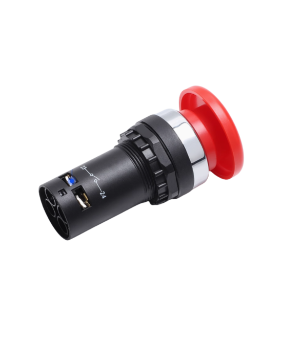 Boton industrial tipo hongo verde y rojo