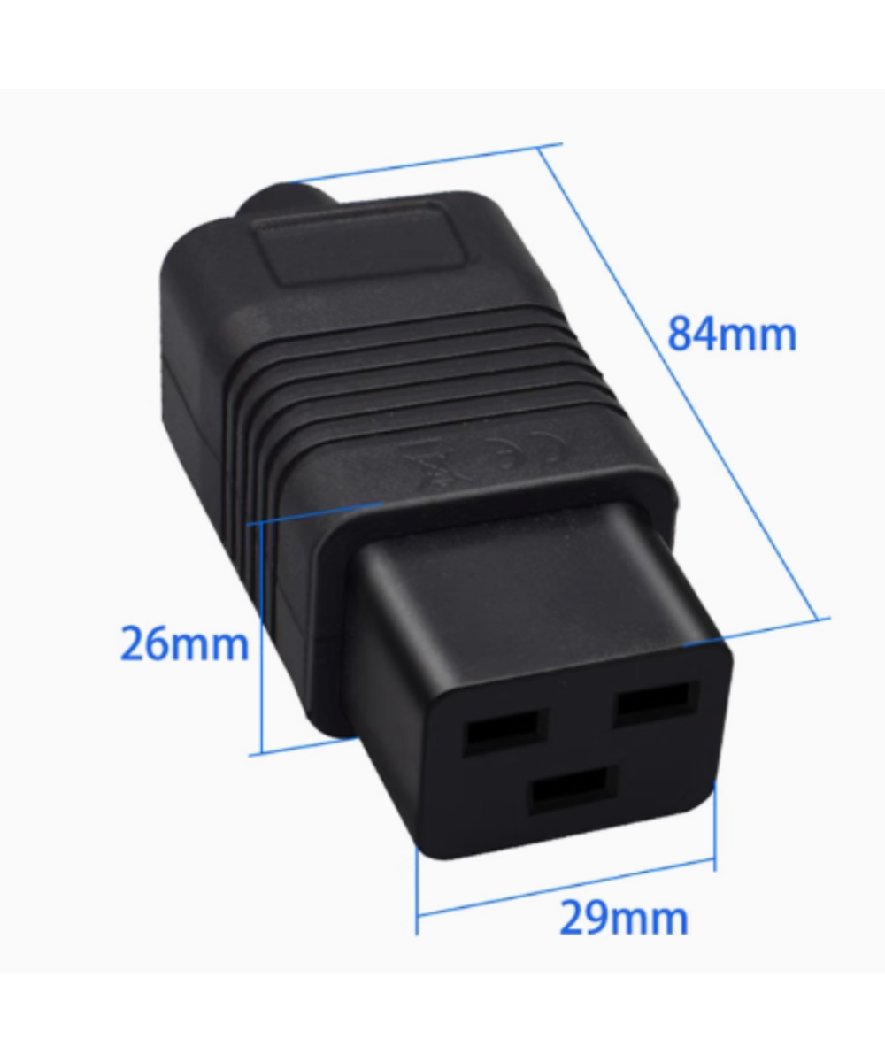 Adpatador de energia AC macho y hembra C19 a C20