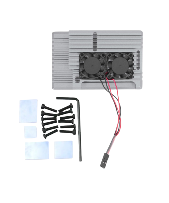 Contenedor metalico para raspberry pi 4 con dos ventiladoras