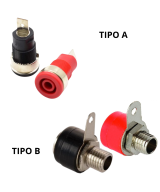 Conector tipo banana hembra negro y rojo (2U)