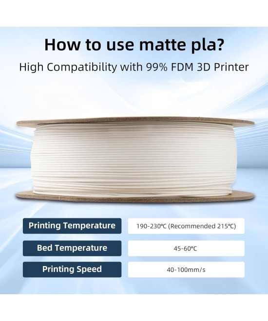 FILAMENTO PLA+ MATTE ESUN 1.75MM 1KG