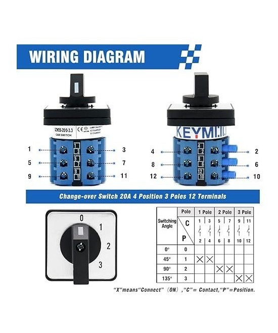 Interruptor Selector de 3 Posiciones LW26-20