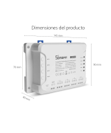 Relé de 4 canales inteligente R3 wifi sonoff