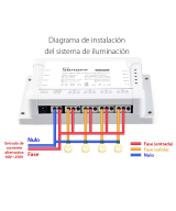 Relé de 4 canales inteligente R3 wifi sonoff
