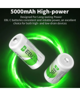 Bateria recargable tipo C de 1.2V EBL 5000mAh