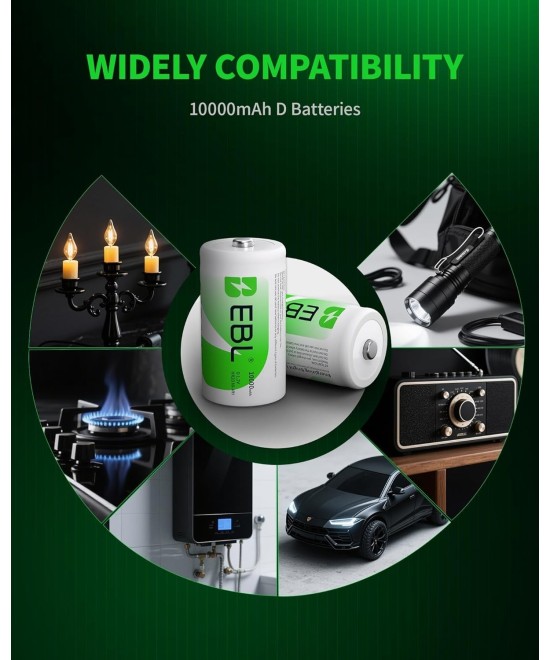 Bateria recargable tipo C de 1.2V EBL 5000mAh