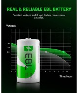 Bateria recargable tipo D de 1.2V EBL 10000mAh