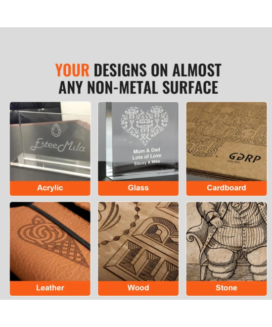 Grabadora y cortadora laser VEVOR 40W CO2 8 X 12 PULGADAS