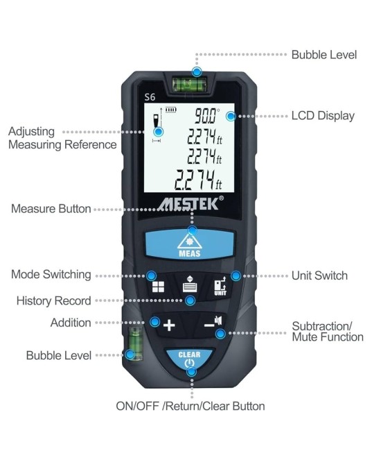 Medidor de distancia Laser Mestek S6 50M