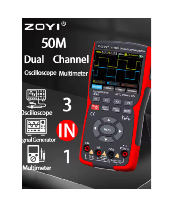 Multimetro y Osciloscopio 3 en 1 ZT-703S ZOYI
