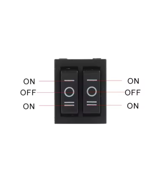 Interruptor basculante doble KCD6-202N-6P de 6 pines ON-OFF-ON