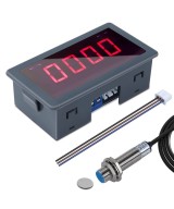 Medidor digital de velocidad (tacómetro) 220V AC con sensor hall