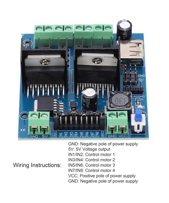 Modulo Puente H L298N para 4 motores