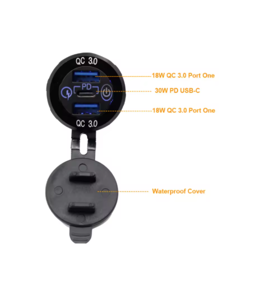 Enchufe Cargador de Coche Dual USB 12V-24V