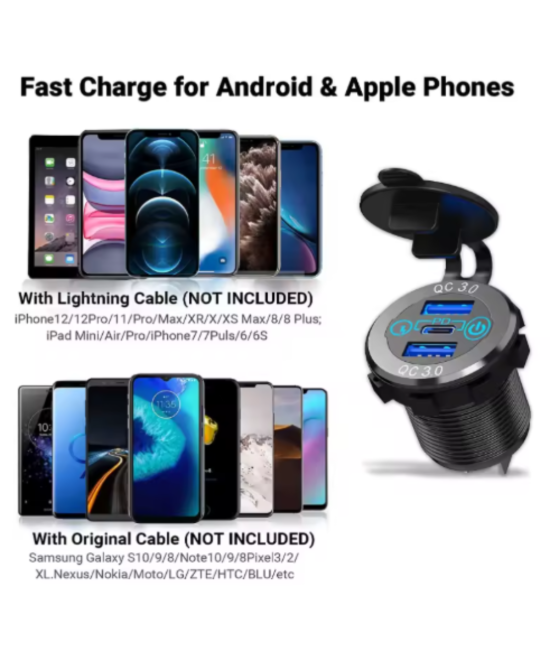 Enchufe Cargador de Coche Dual USB 12V-24V