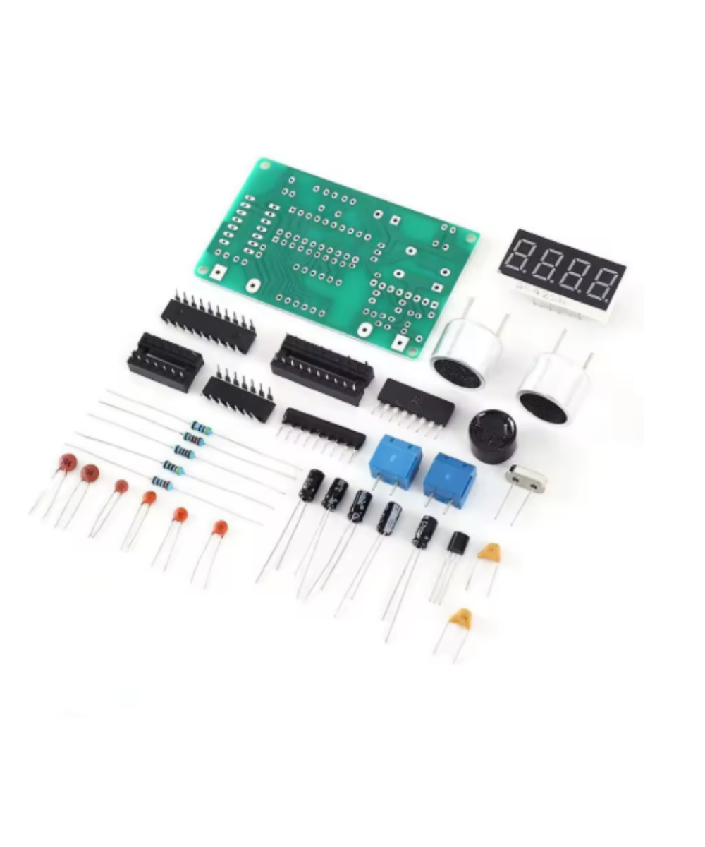 Kit electrónico DIY de medidor ultrasónico de distancia.