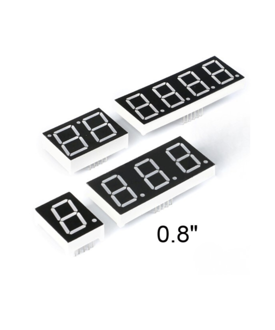 Display Digital Rojo de 0.8 pulgadas 1/2/3/4 digitos anodo comun