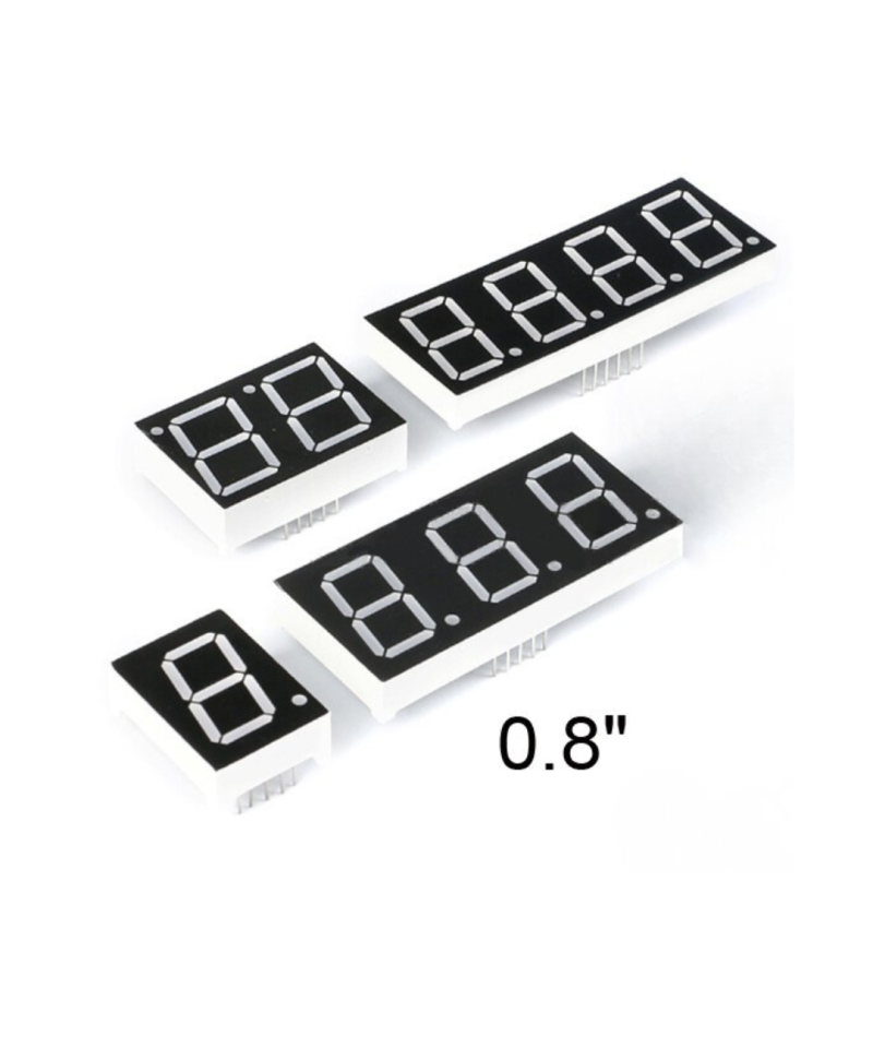 Display Digital Rojo de 0.8 pulgadas 1/2/3/4 digitos anodo comun