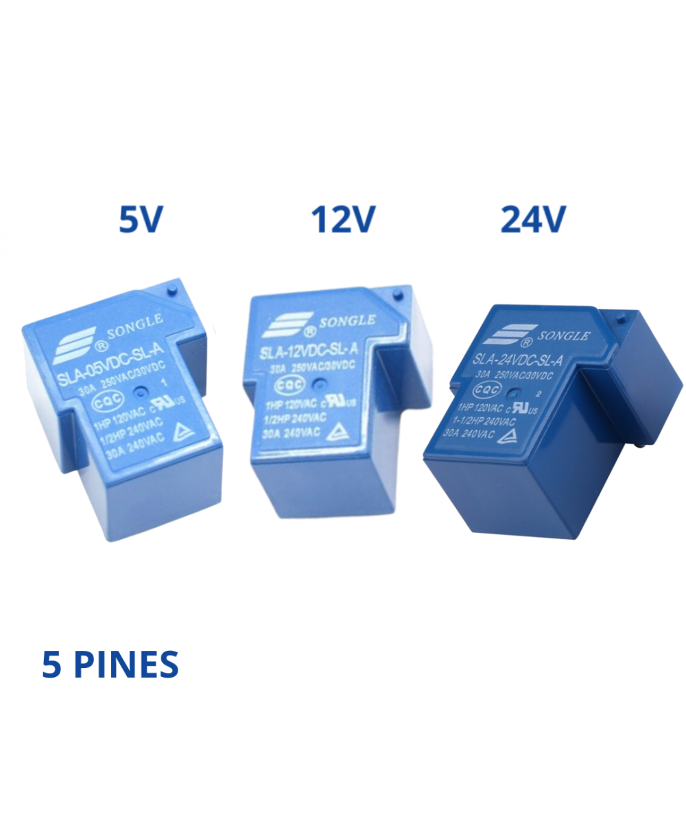 Rele para PCB 5V/12V/24VDC 30A