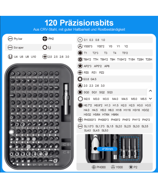 Kit de destornilladores de precision 130 en 1