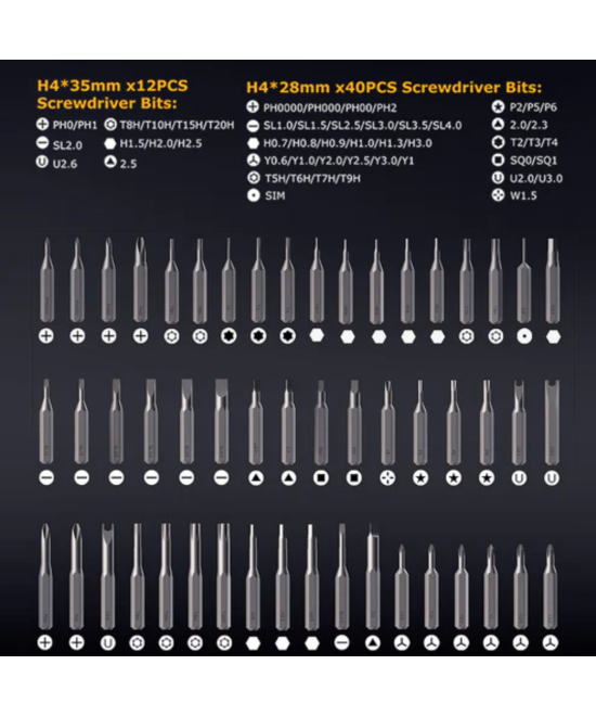 Kit de destornillador de precision recargable 57 en 1