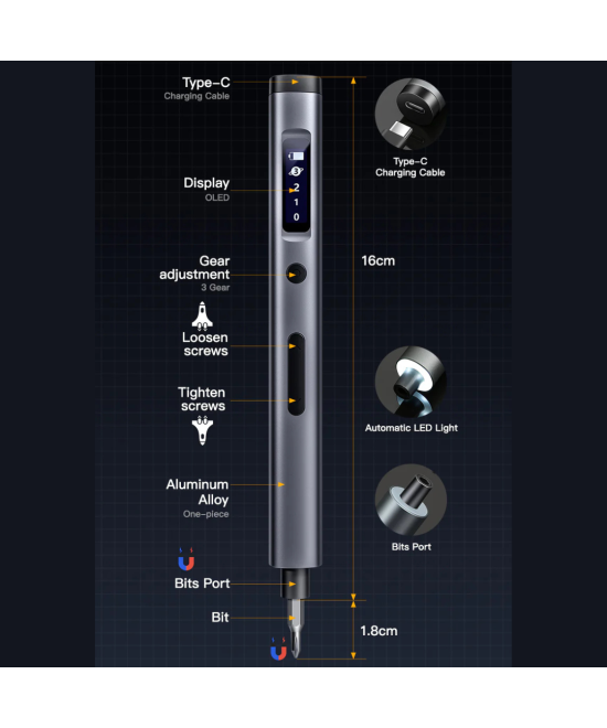 Kit de destornillador de precision recargable 57 en 1
