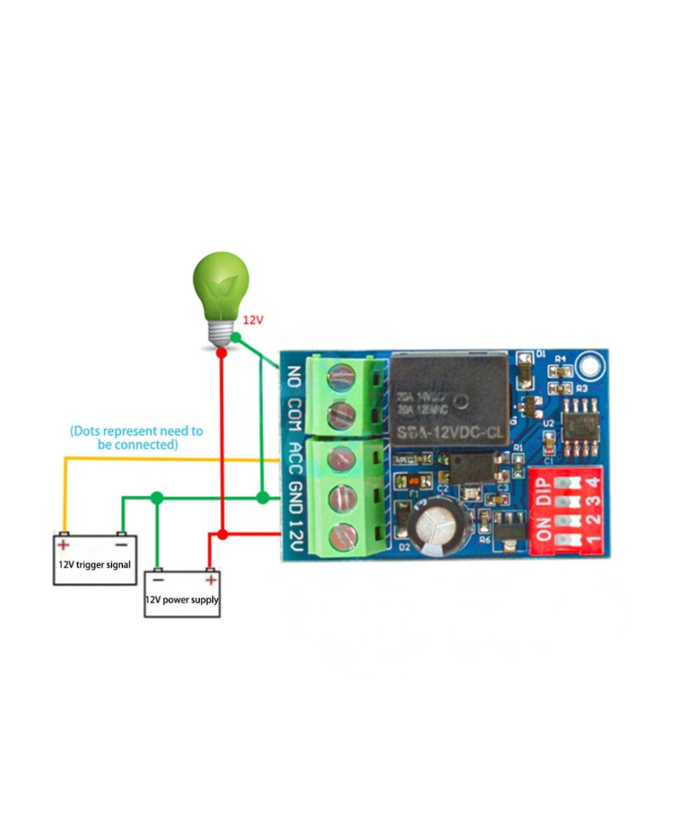 Interruptor de retardo con temporizador DC 12V
