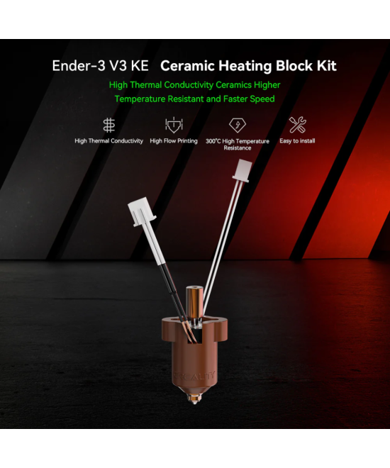 Kit de bloque calefactor ceramico para impresora 3D Creality Ender-3 V3 KE