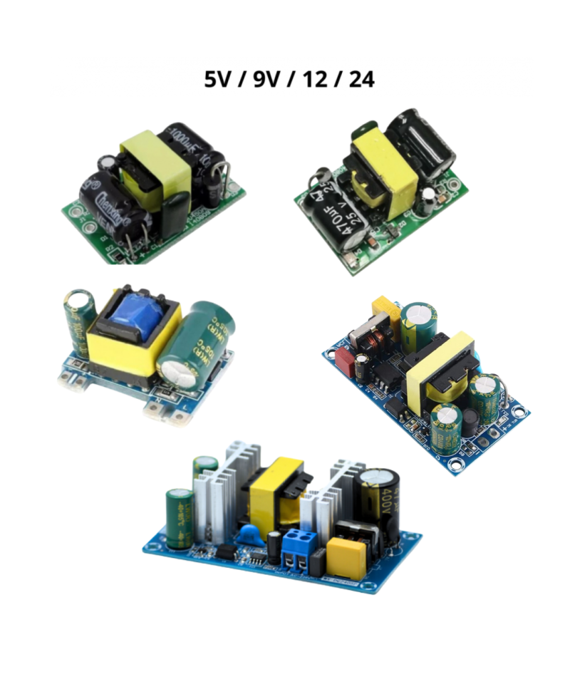Mini fuentes de energía 220VAC a 5V / 9V / 12V / 24V