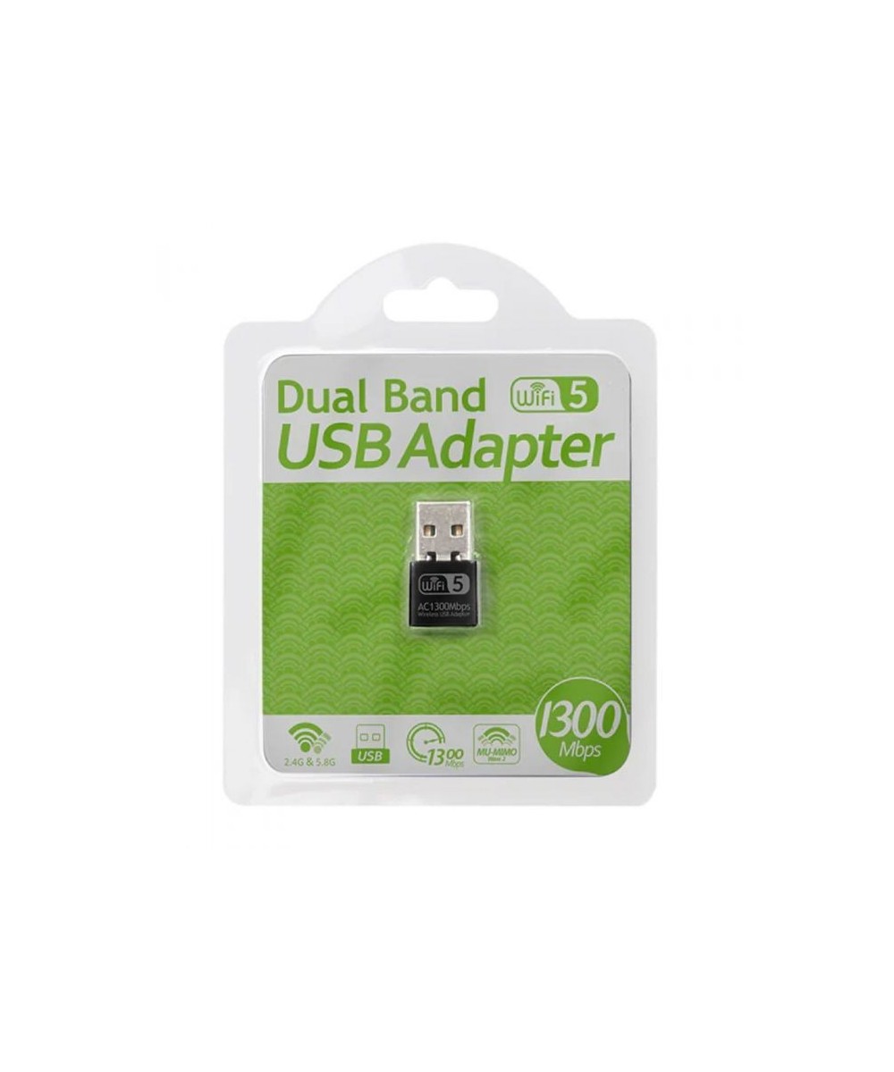Adaptador Wifi USB 2.0 banda dual 2.4G y 5.8G 1300MBPS AC1300-4609AC