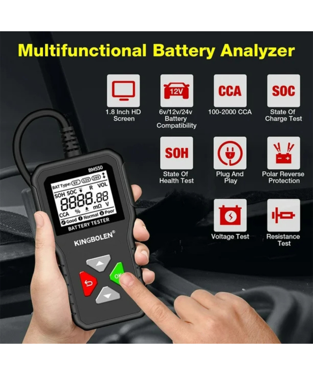 Probador de Baterias de Carro 6V/12V/24V KINGBOLEN BM550