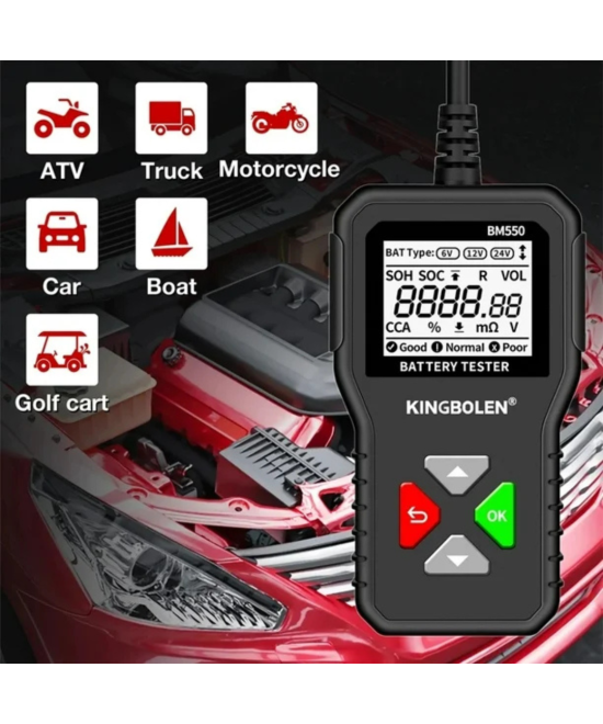 Probador de Baterias de Carro 6V/12V/24V KINGBOLEN BM550