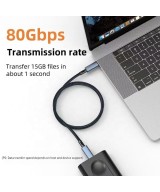 Cable USB5.0 USB-C a USB-C PD Thunderbolt 4 8K 80Gbps 240W 1.5M