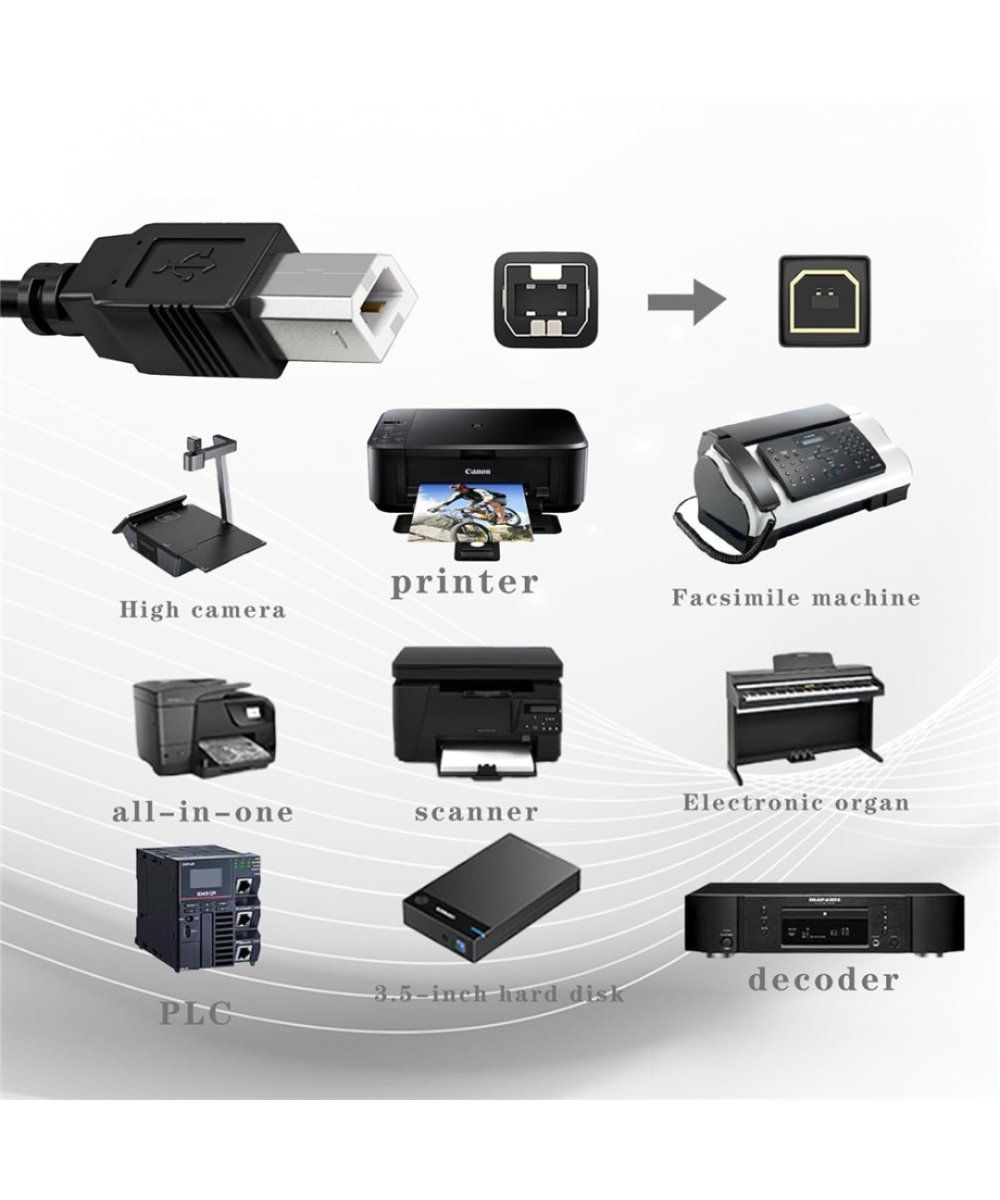 Cable de impresora USB-C a USB-B con interfaz MIDI 2M