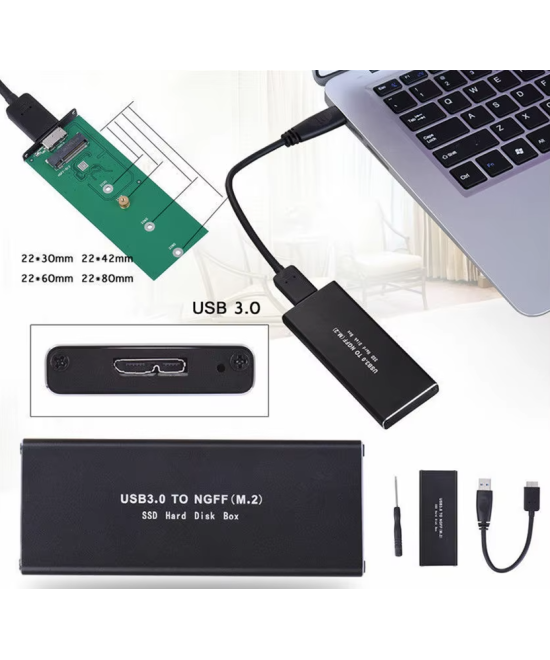 Adaptador para disco duro NGFF M.2 SATA SSD a USB 3.1 Tipo C, USB 3.0 a M.2 NGFF