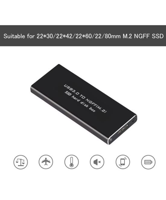 Adaptador para disco duro NGFF M.2 SATA SSD a USB 3.1 Tipo C, USB 3.0 a M.2 NGFF