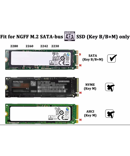 Adaptador para disco duro NGFF M.2 SATA SSD a USB 3.1 Tipo C, USB 3.0 a M.2 NGFF