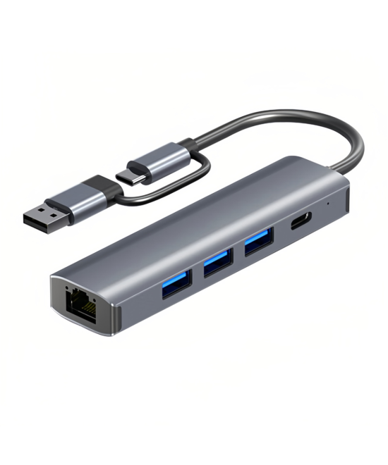 Adaptador de red y HUB RJ45 a USB / USB-C