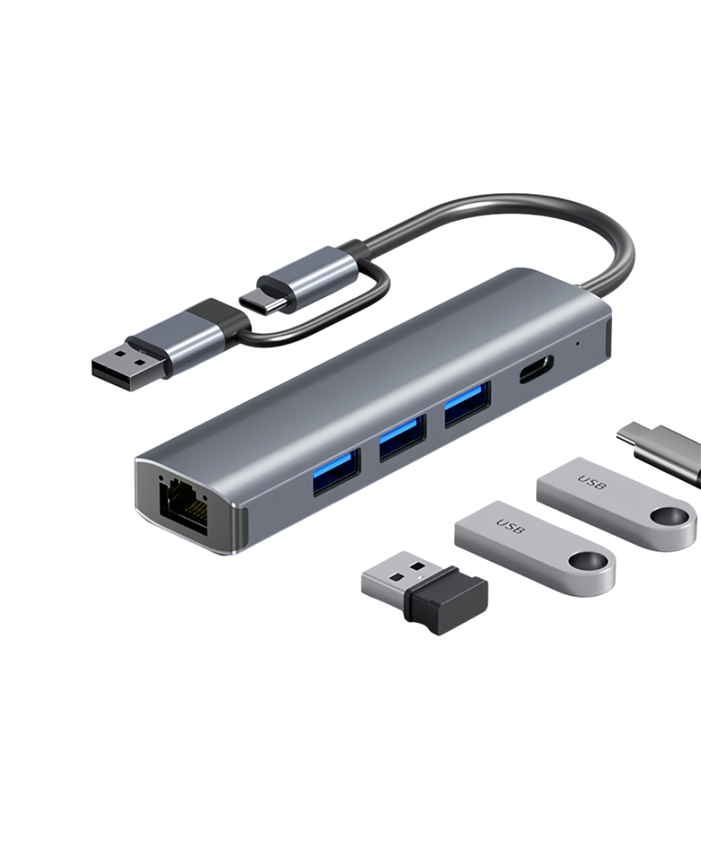 Adaptador de red y HUB RJ45 a USB / USB-C