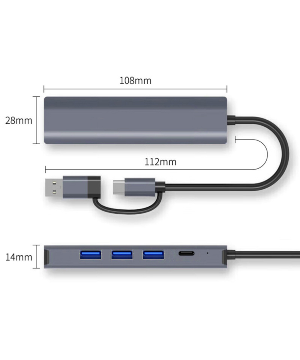 Adaptador de red y HUB RJ45 a USB / USB-C