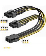 Splitter para tarjeta grafica PCIe de 6 y 8 pines a 2 salidas 8 pines (6+2)