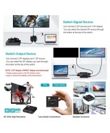 Separador bidireccional DisplayPort 2x1 / 1x2, 8K 60Hz, 4K 120Hz