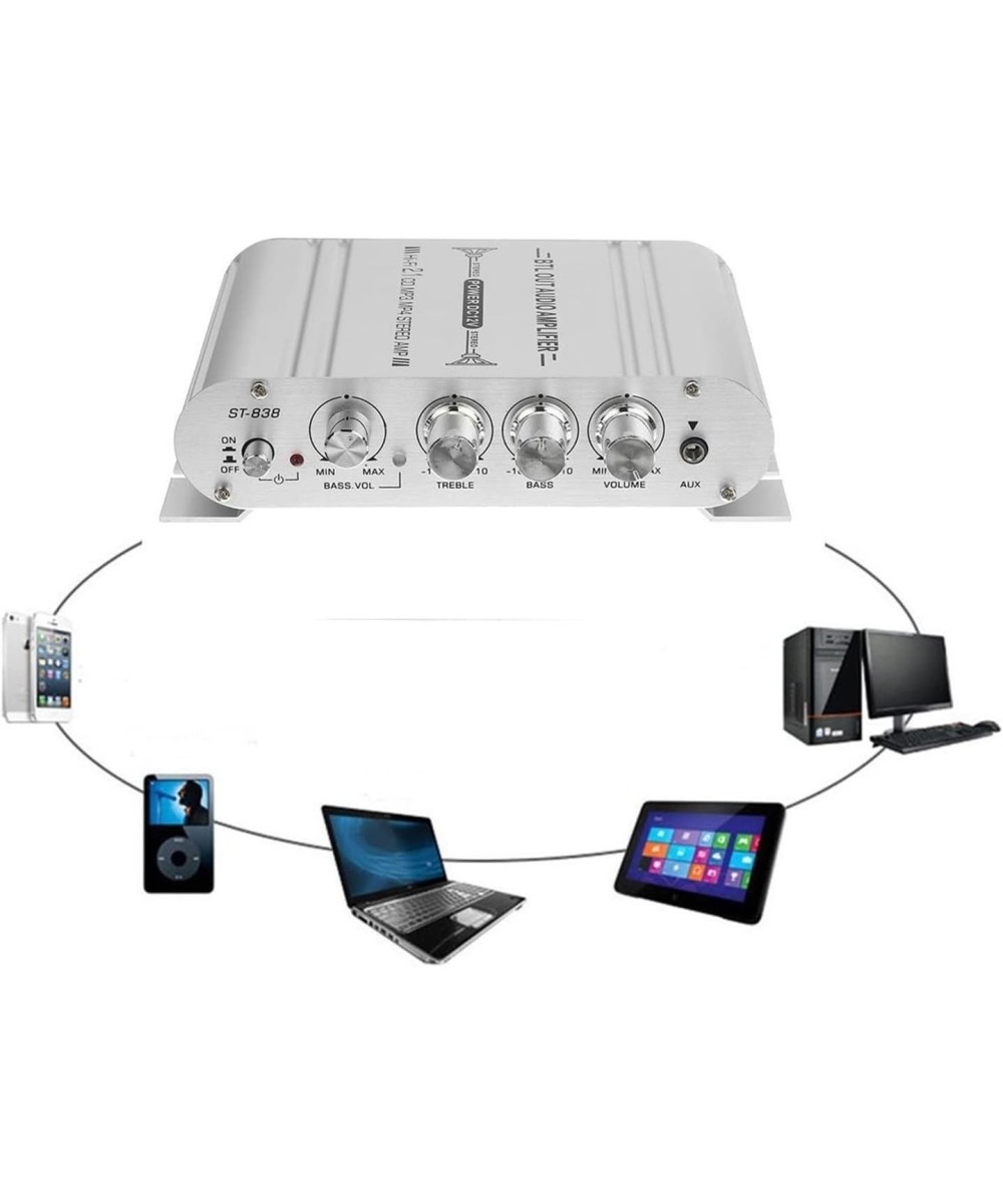 Amplificador de audio estereo Hi-Fi 2.1 LP-838 200W 12-15V