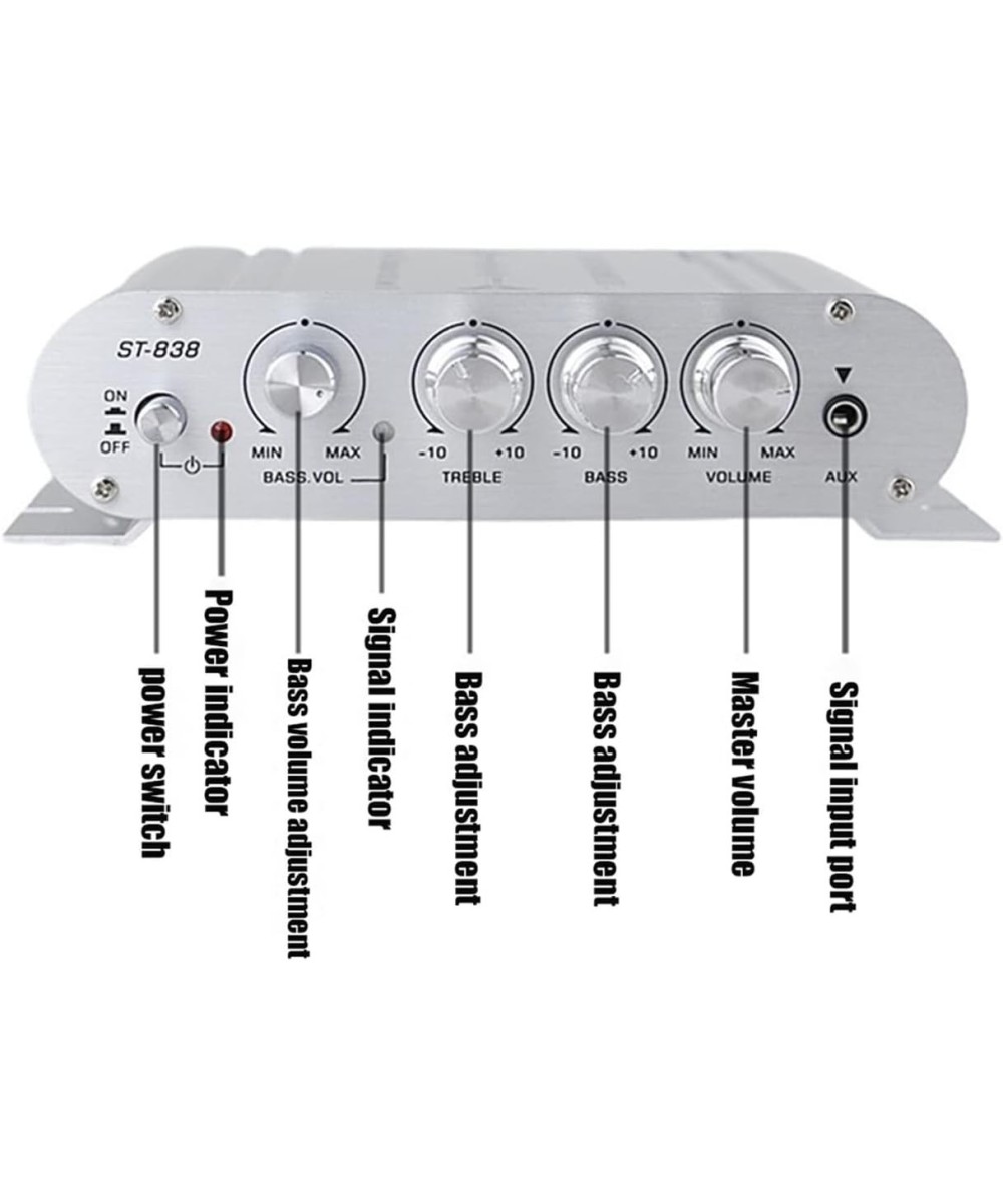 Amplificador de audio estereo Hi-Fi 2.1 LP-838 200W 12-15V